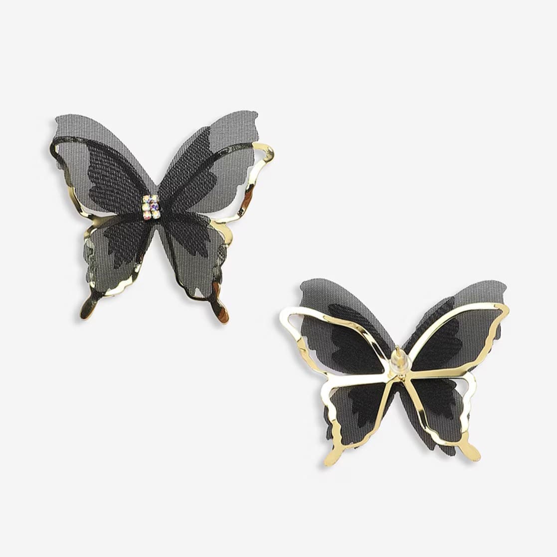 Korean Black Butterfly Earrings
