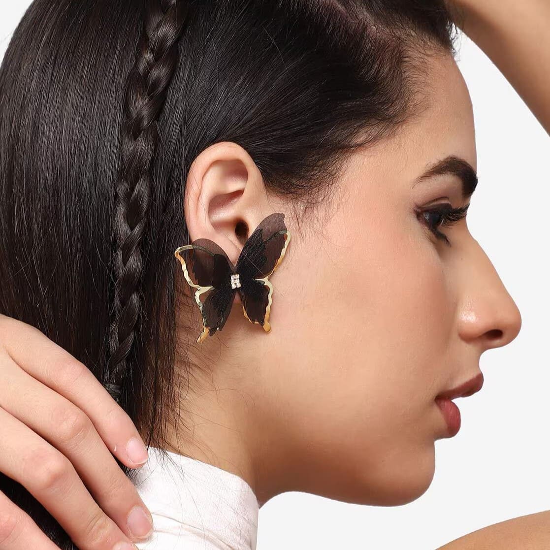 Korean Black Butterfly Earrings