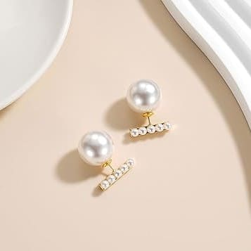 Korean Big Pearl Stud Earrings
