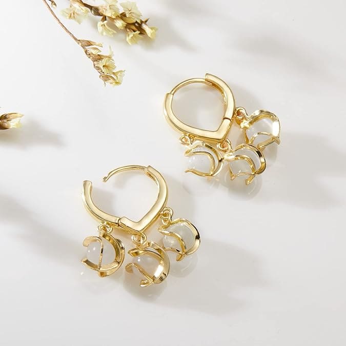 Korean Pearl Drop Eye Bell Earrings
