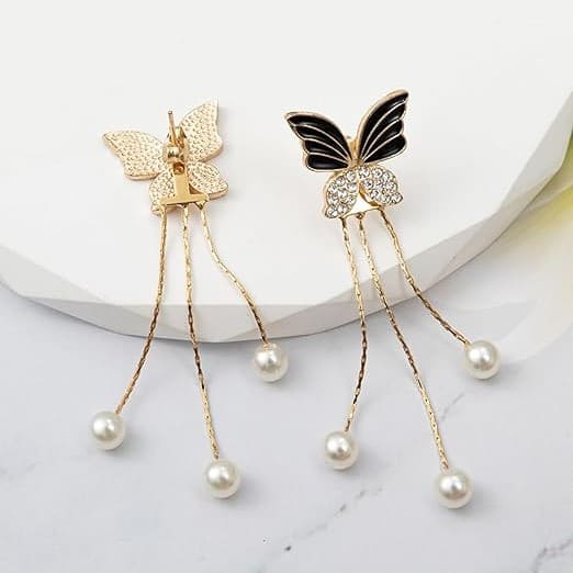 Korean Long Butterfly Earrings
