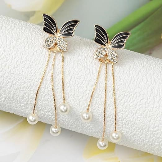 Korean Long Butterfly Earrings
