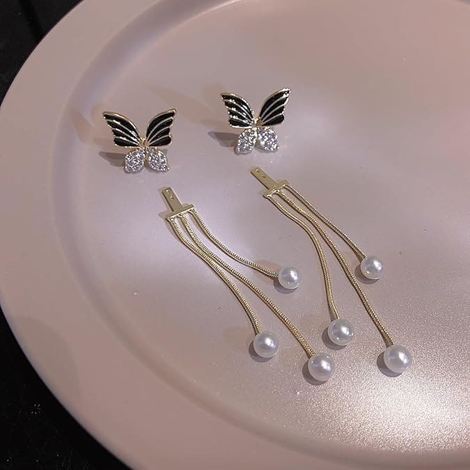 Korean Long Butterfly Earrings