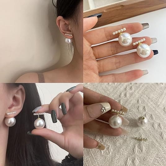 Korean Big Pearl Stud Earrings