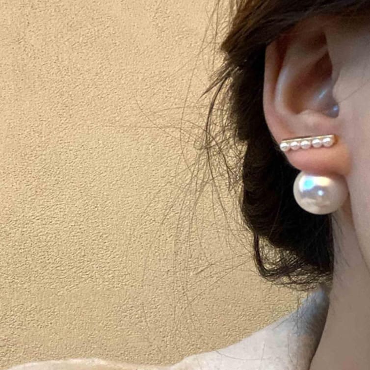 Korean Big Pearl Stud Earrings