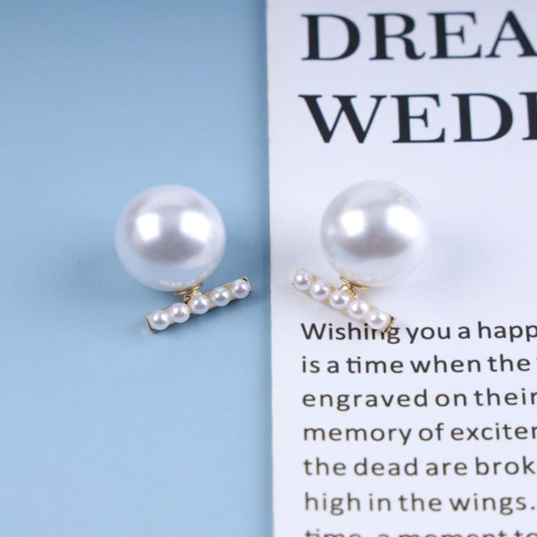 Korean Big Pearl Stud Earrings