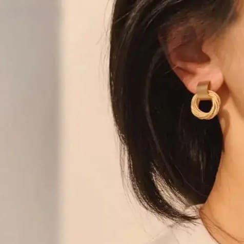 Korean Golden Chain Drop Earrings