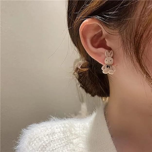 Korean Teddy Bunny Earrings
