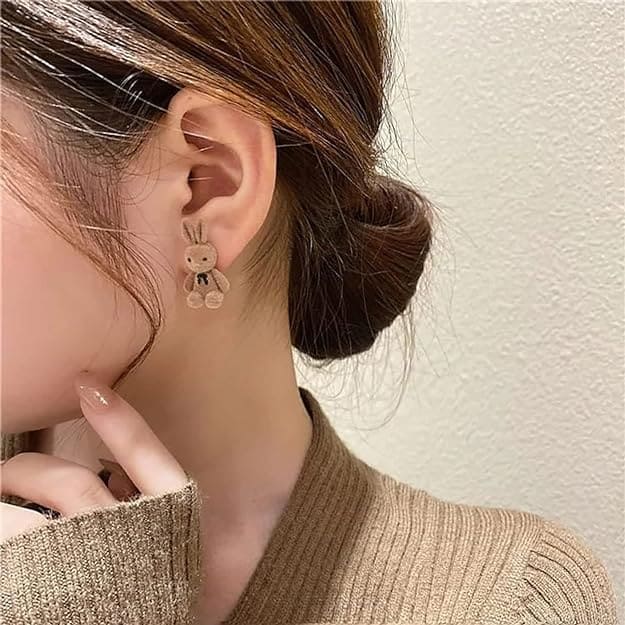 Korean Teddy Bunny Earrings