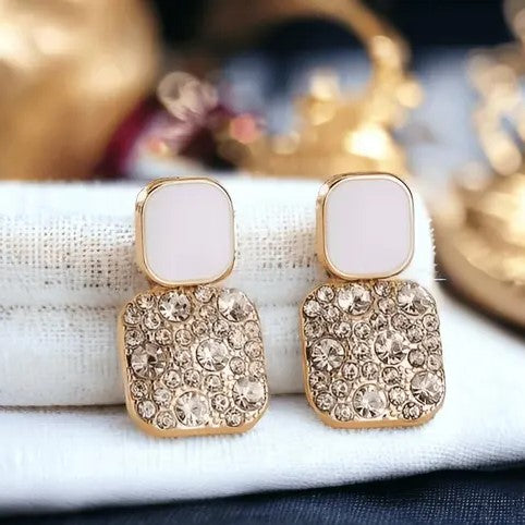 Korean White AD Earrings