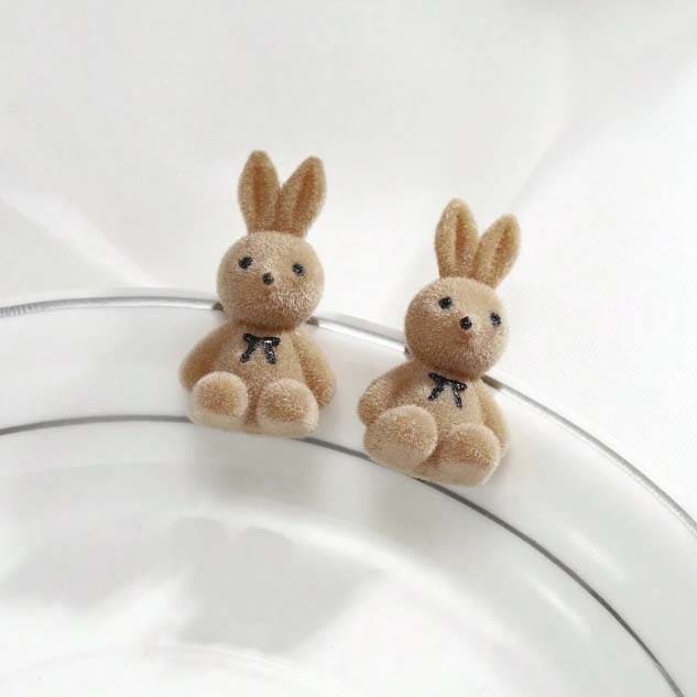 Korean Teddy Bunny Earrings