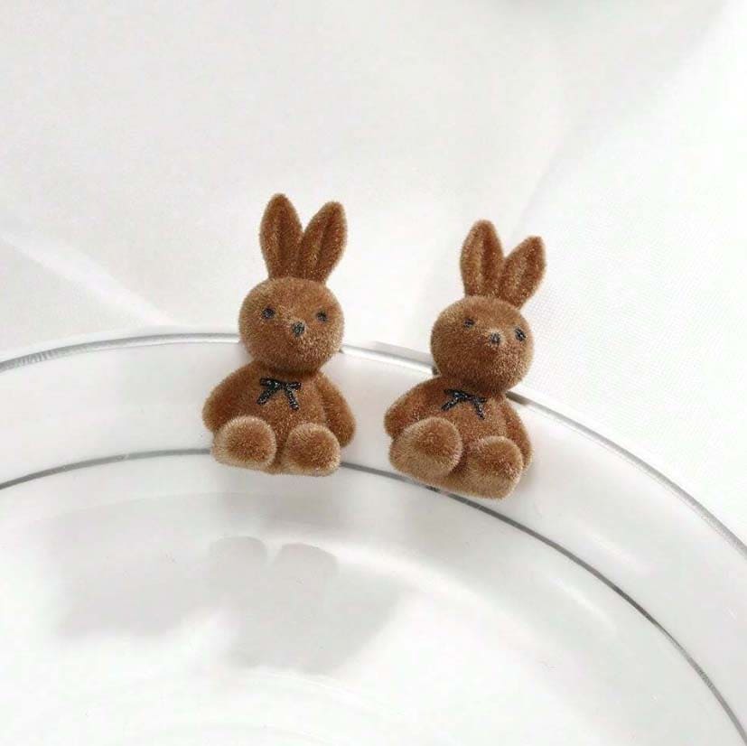 Korean Teddy Bunny Earrings