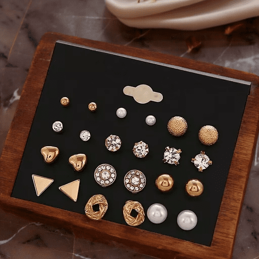 12 Studs Korean Earrings Combo