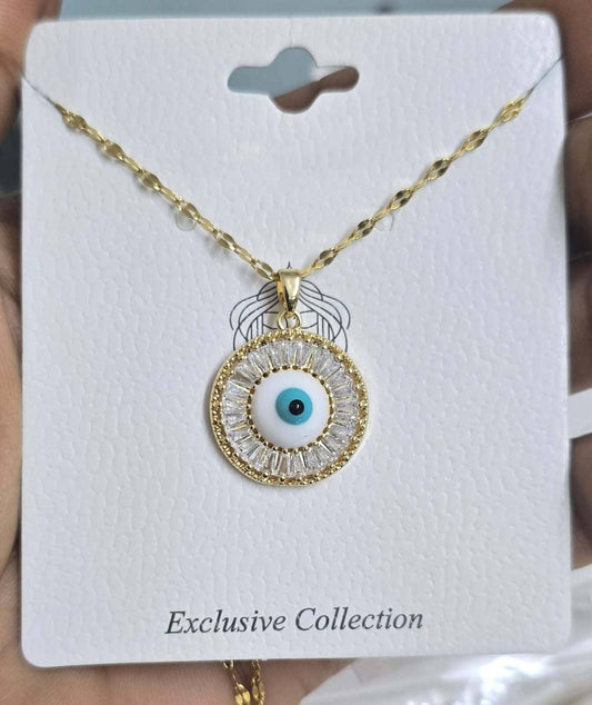 Anti Tarnish Evil Eye Necklace