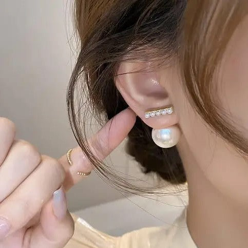 Korean Big Pearl Stud Earrings