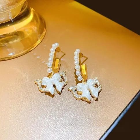 Korean Beauty Bow Drop Earrings
