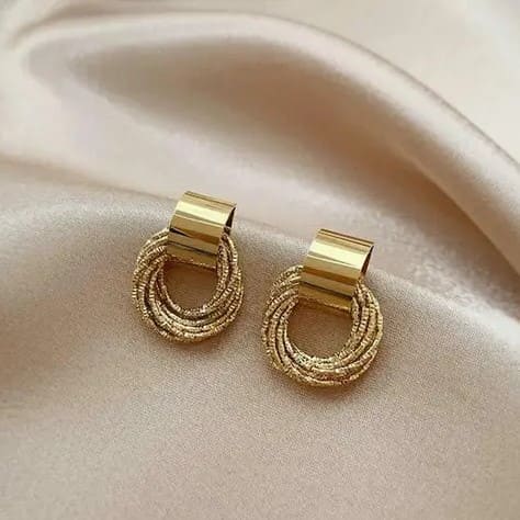 Korean Golden Chain Drop Earrings